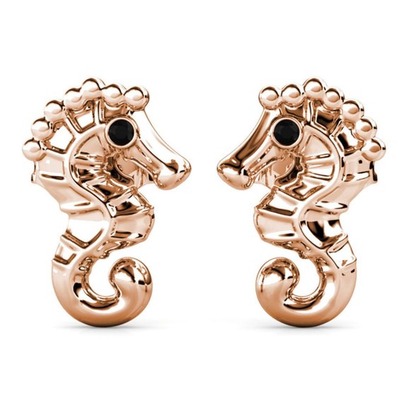 Lemonlimeblue Jewelry - Rose Gold Seahorse Stud Earrings